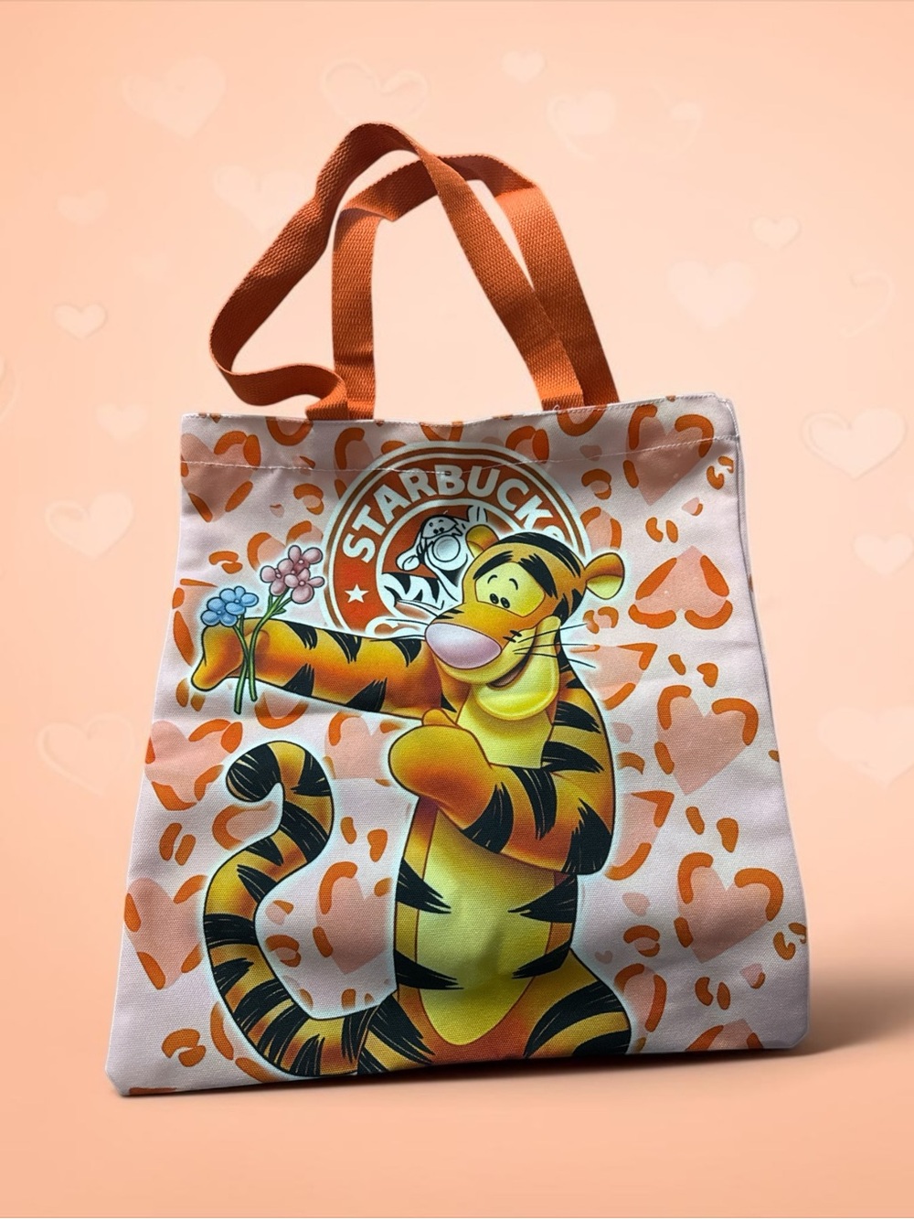 SB Tigger Orange Graphic Tote Bag